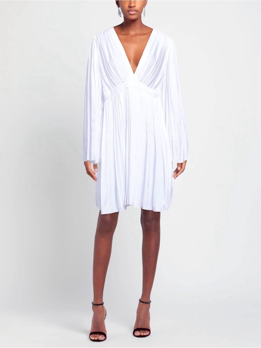 NWT Ballantyne Soft White Pleated Dress with Signature Tag sz 6